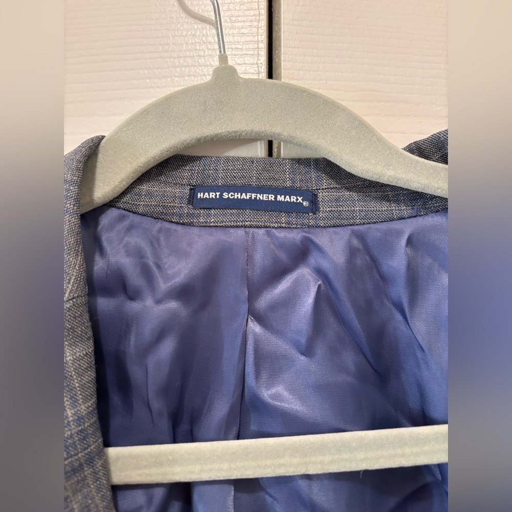 Hart Schaffner Marx Men's Gray and Blue Blazer